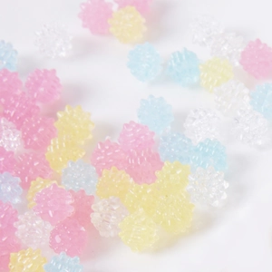 Mini cuentas de caramelo estrella en rosa, amarillo y azul para manualidades y decoración