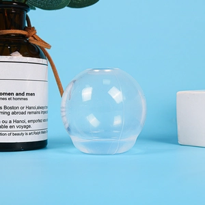 Macro detail of a spherical silicone mold for resin casting and DIY soap making crafts