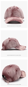 Three views of a vintage washed baseball cap with distressed brim and metal buckle