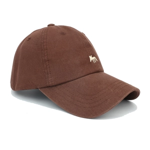 Casquette de baseball classique en coton marron foncé avec broderie de renard