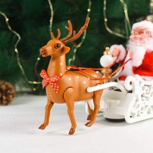 Père Noël électrique avec renne et traîneau, décoration de Noël et cadeau pour enfants