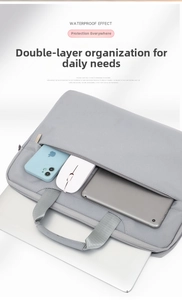 Waterproof laptop sleeve with dual compartments for MacBook, phone and mouse storage