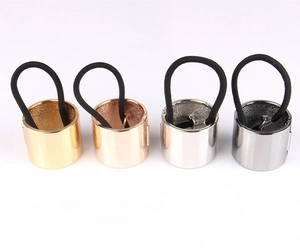 Ponytail cuff set in gold, rose gold, silver, and gunmetal finishes on elastic bands