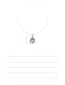 Detailed specs for 925 sterling silver waterdrop zircon necklace with dimensions and weight