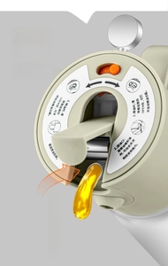Detail of drip-proof oil sprayer lid with automatic return and mode switch