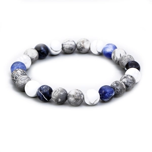 Solar System eight planets natural stone bead bracelet with colorful galaxy space theme stones