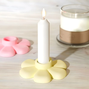 Moule en silicone en forme de fleur pour bougeoirs DIY en couleurs pastel douces