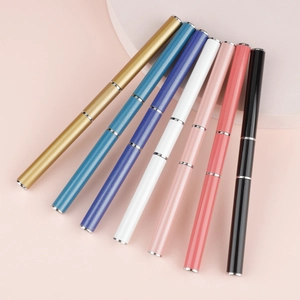 Dual-ended multi-functional nail art brush set in seven vibrant metallic colors