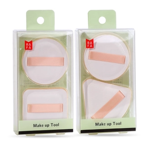 RAFA 4-teiliges Marshmallow-Make-up-Schwamm-Set mit runden und eckigen Puderquasten