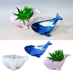 Whale Shape Silicone Mold For DIY Candle Holder Succulent Flower Pot Resin Casting Plaster Storage Box Craft Tool