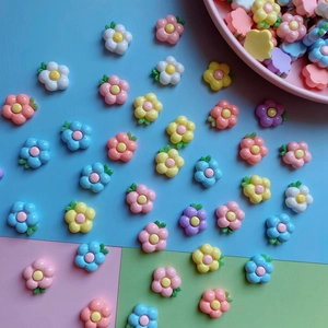 Colorful glossy resin frangipani flower charms for DIY crafts and hair accessories