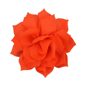 Detailed close-up of a 8cm multilayer red fabric lotus flower for DIY hair accessories