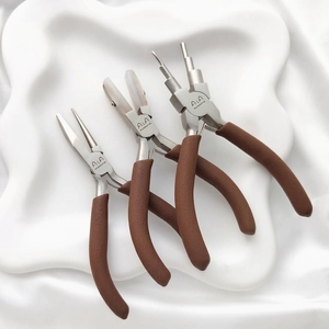 3pcs carbon steel DIY jewelry tool set with round, flat and needle nose pliers