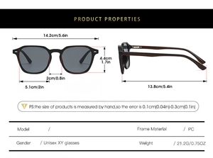 Diagramme technique montrant les dimensions du cadre pour lunettes de soleil en bois