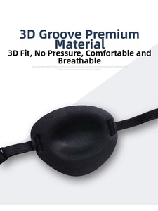 Detailed macro view of 3D groove design and breathable fabric on black eye patch