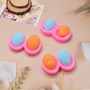 Easter egg and bunny silicone fondant molds set for DIY creative cake baking decoration