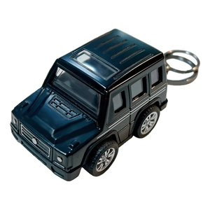Mini black alloy pullback SUV off-road car keychain model toy for children and adults