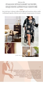 Detail of luxury floral print silk satin pajama set with floral patterns and a tie-waist robe