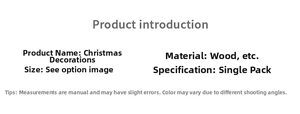 Detailed product specification table for miniature wooden base snowy Christmas tree