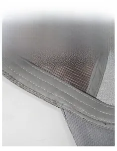 Macro view of mesh breathable fabric and moisture-wicking sweatband inside the sports cap