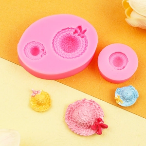 Moules en silicone pour mini chapeaux de paille avec nœuds, pour fondant et argile