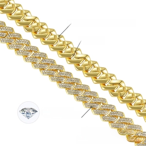 Tableau des tailles pour chaîne Cuban Link 13mm avec zircons 5A en plusieurs longueurs