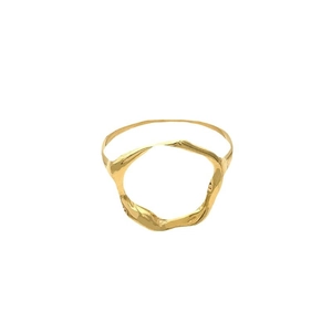 Bague géométrique irrégulière minimaliste en acier inoxydable plaqué or 18 carats