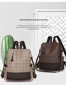 Detail of vintage monogram backpack showing anti-theft zipper and side pockets