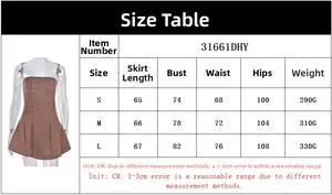 Tableau des tailles détaillé pour robe en jean dos nu avec mesures poitrine et taille