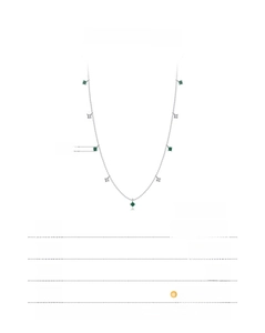 Detailed dimension guide for 925 sterling silver emerald green crystal necklace jewelry