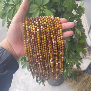 Mèches de perles rondes en pierre naturelle pour la fabrication de bijoux et de bracelets