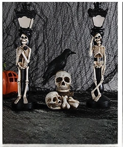 Halloween decoracion esqueleto farola craneo cuervo accesorios para fiesta embrujada detalle