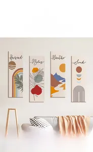 Set of four Bohemian wall art plaques with Unwind, Relax, Breathe, Soak text