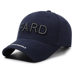 Classic dark blue baseball cap with high-density FARD embroidery and curved brim