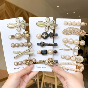 Elegant Hair Clips Alloy Faux Artificial Pearl Rhinestone Butterfly Bow Flower Star Geometric Hairpins Barrettes For Women Girls