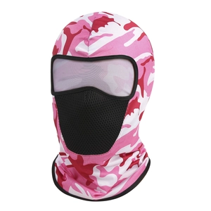 Pink python camouflage tactical sun protection mask with breathable mesh for outdoor cycling