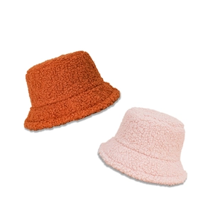 Chapeaux bobs en polaire peluche pour femme en caramel et rose pour automne hiver