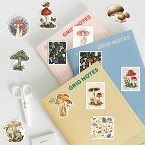 50 pieces of vintage mushroom cartoon graffiti stickers for laptop and guitar decoration