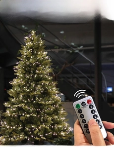 Dettaglio luci a stella per albero di Natale con telecomando a 13 tasti e 8 modalità