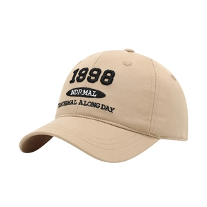 Cappellino da baseball in cotone kaki per bambini con ricamo 1998 e visiera regolabile