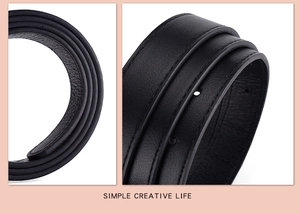 Detailed close-up of premium black PU leather belt texture and precision punched holes