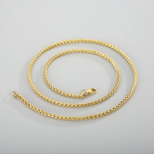3mm golden stainless steel dragon bone chain necklace with high polish finish for pendants