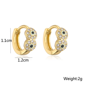 Details zu den Maßen 1,1 cm x 1,2 cm für die goldenen Evil Eye-Ohrringe