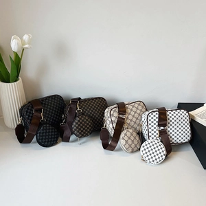 Minimalist square crossbody bags in black brown and white with matching coin purses