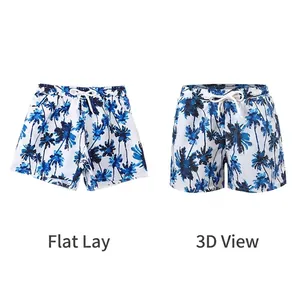 Jungen Kinder Badehose Kurzarm Bademode Oberteil Und Unterteil Schnelltrocknend Tropisch Blumen Leopard Strandshorts