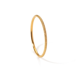 Minimalist 18K gold-plated stainless steel ring with elegant matte frosted finish texture