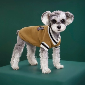 Pet Dog Sweater Vest Knitted Striped V-Neck Preppy Style Clothes For Small Medium Large Dogs Autumn Winter Warm Fashion