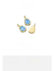 Unregelmäßiger Opal-Anhänger aus 18K vergoldetem Kupfer, Abmessung 13x22mm