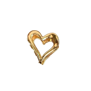 Minimalist hollow heart metal hair claw clip in gold finish for elegant hair styling