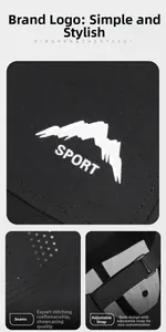 Detail of breathable perforated fabric and adjustable strap on black sport mountain cap